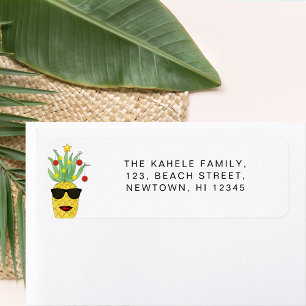 Mele kalikimaka Pineapple Returadress Etikett