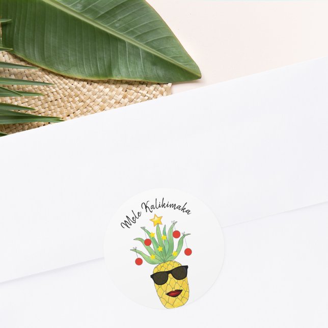 Mele Kalikimaka Pineapple Runt Klistermärke (Skapare uppladdad)
