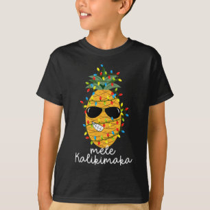 Mele Kalikimaka Pineapple Träd Hawaiian jul T Shirt