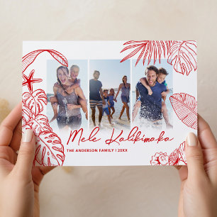 Mele Kalikimaka Red 3 Photo jul Julkort