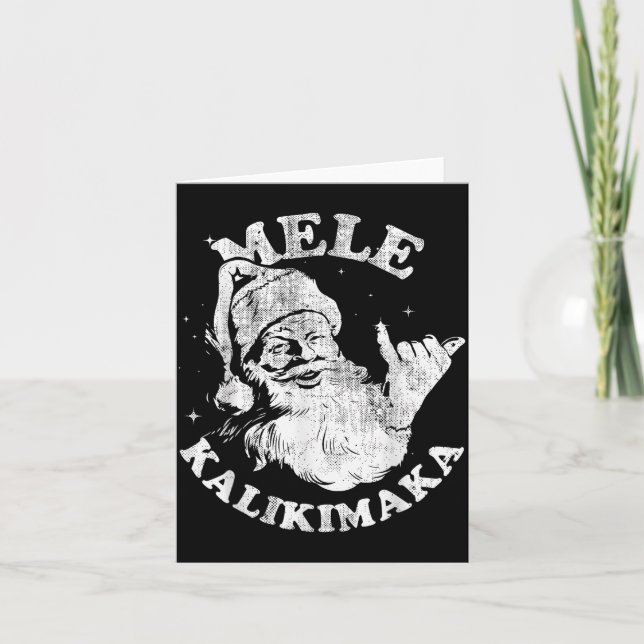 Mele Kalikimaka Retro Hawaii Santa Aloha Christmas Kort (Framsida)