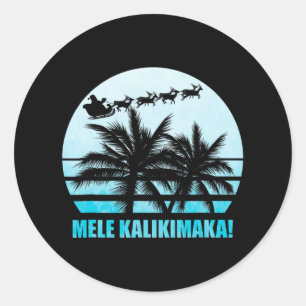 Mele Kalikimaka Retro Hawaiian julfamilj Va Runt Klistermärke