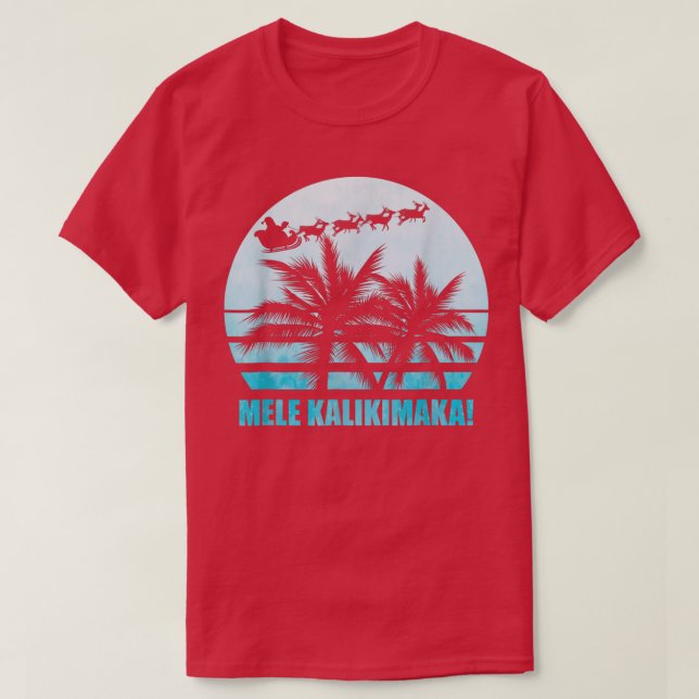 Mele Kalikimaka Retro Hawaiian julfamilj Va T Shirt (Design framsida)