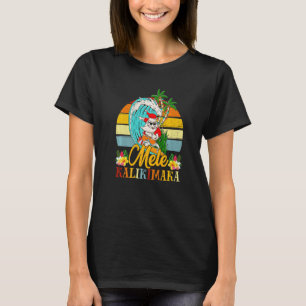 Mele Kalikimaka Retro jul Santa Shaka Hawaii T Shirt