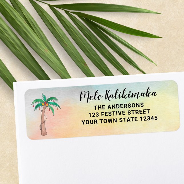 Mele Kalikimaka Return Address Label Returadress Etikett (Skapare uppladdad)