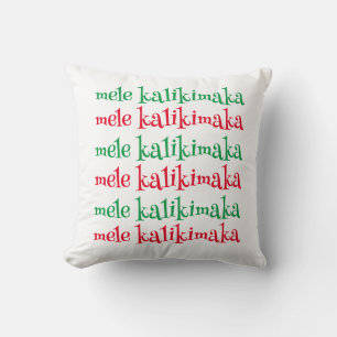 mele kalikimaka röd och grön hawaiiansk jul kudde