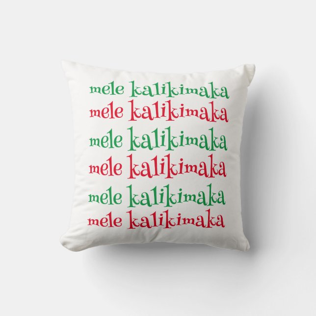 mele kalikimaka röd och grön hawaiiansk jul kudde (Framsida)