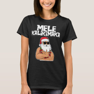 Mele Kalikimaka roligt jul Hawaii Santa T Shirt