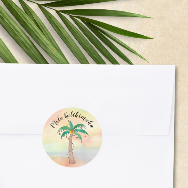 Mele Kalikimaka Runt Klistermärke (Skapare uppladdad)