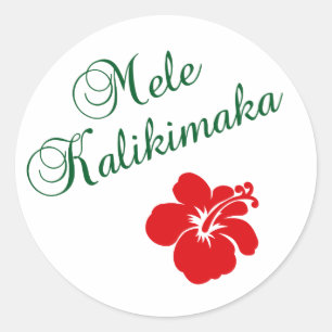 Mele Kalikimaka Runt Klistermärke