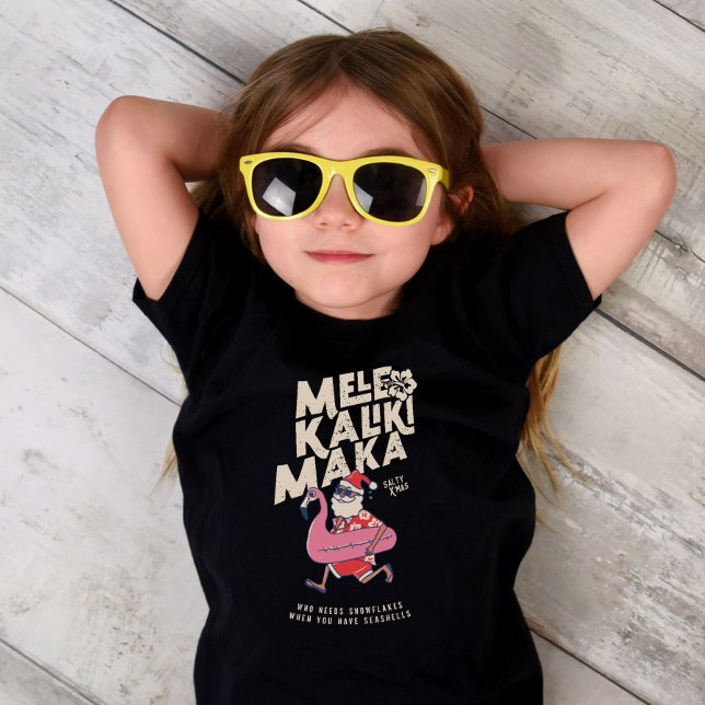 Mele Kalikimaka Santa Flamingo jul Getaway T Shirt (Mele Kalikimaka Santa Flamingo Christmas Getaway Toddler T-shirt)
