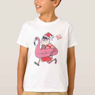 Mele Kalikimaka Santa Flamingo jul Getaways T Shirt