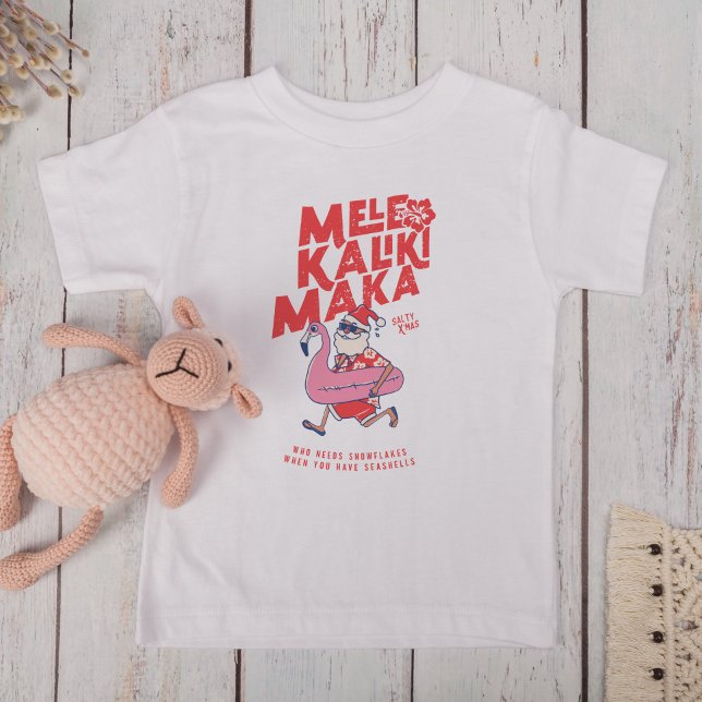 Mele Kalikimaka Santa Flamingo jul Getaways T Shirt (Mele Kalikimaka Santa Flamingo Christmas Getaways Toddler T-shirt)