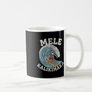 Mele Kalikimaka Santa surfing Hawaii jul Kaffemugg