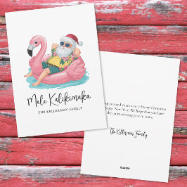 Mele Kalikimaka Santa Tropiska Strand Jul Julkort