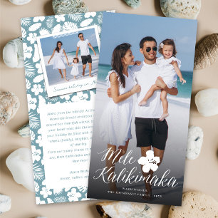 Mele Kalikimaka Script Modern julfoto Julkort
