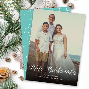Mele Kalikimaka Script Modern julfoto Julkort