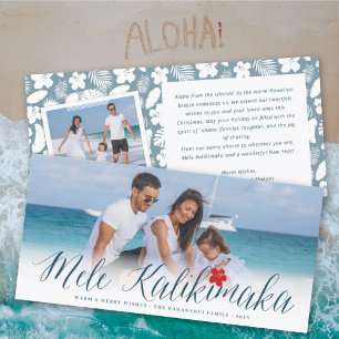 Mele Kalikimaka Script Modern julfoto Julkort