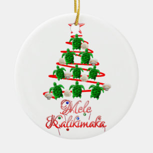 Mele Kalikimaka Sea Turtles Julgransprydnad Keramik