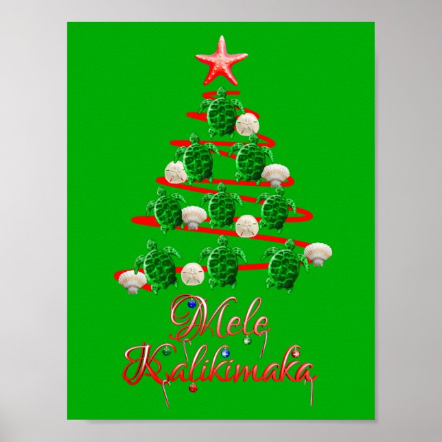 Mele Kalikimaka Sea Turtles Poster (Framsidan)