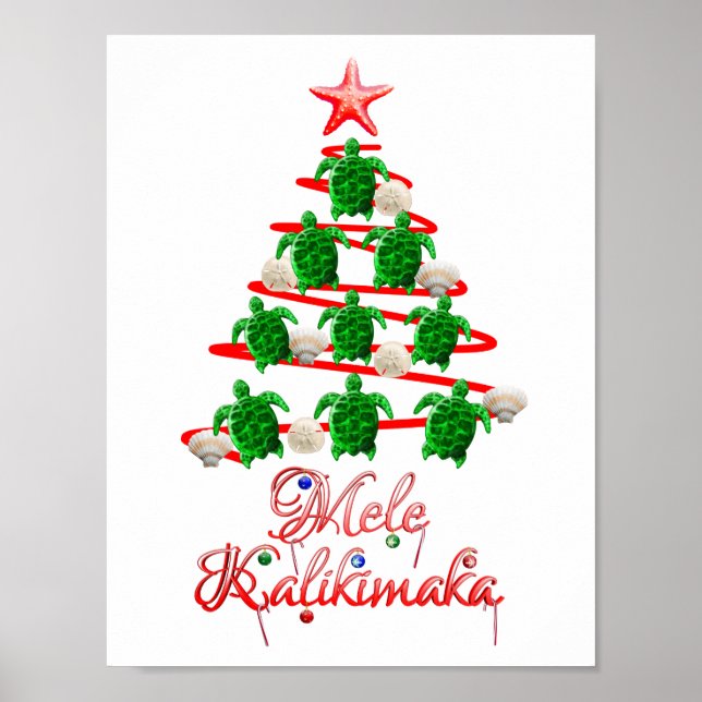 Mele Kalikimaka Sea Turtles Poster (Framsidan)