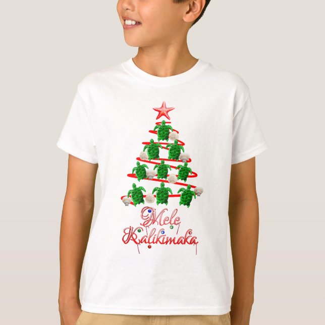 Mele Kalikimaka Sea Turtles T-shirt (Framsida)