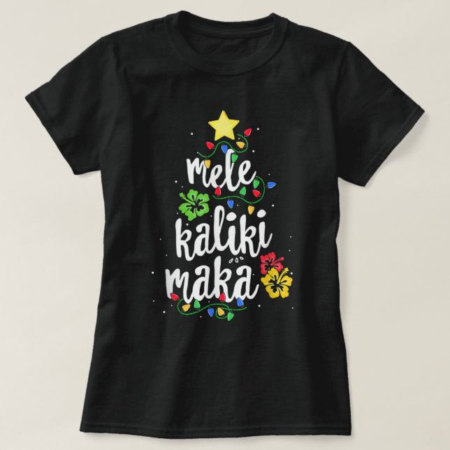 Mele Kalikimaka Shirt for Women Hawaii Ch T (Design framsida)