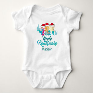 Mele Kalikimaka Sjöjungfru Cute Beach-jul T Shirt