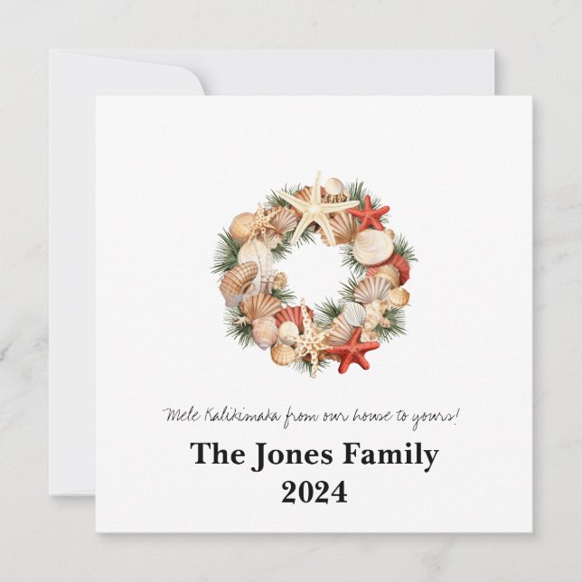 Mele Kalikimaka Snigelskränsa  Julkort (Framsida)