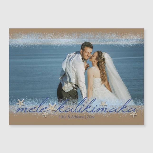 Mele Kalikimaka Starfish Magnetic Photo Card (Framsida)