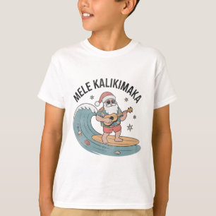 Mele Kalikimaka Surfing Santa Ukulele Hawaiiansk J T Shirt