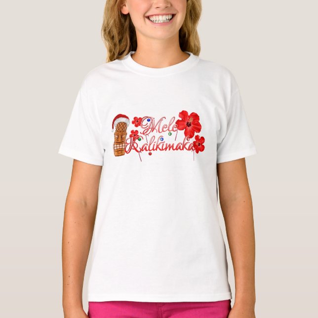 Mele Kalikimaka Tiki Tee Shirt (Framsida)