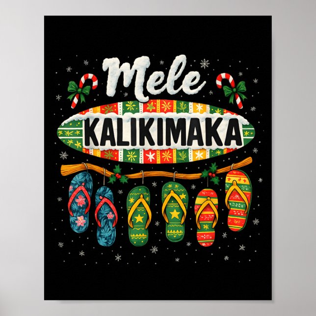 Mele Kalikimaka Trocal Christmas Flip Flop  Poster (Framsidan)