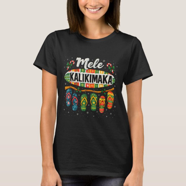 Mele Kalikimaka Trocal Christmas Flip Flop  T Shirt (Framsida)