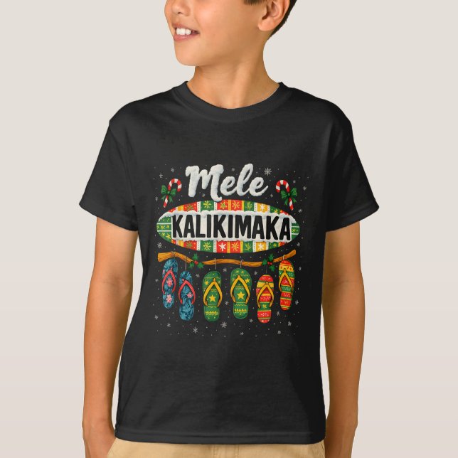 Mele Kalikimaka Trocal Christmas Flip Flop  T Shirt (Framsida)