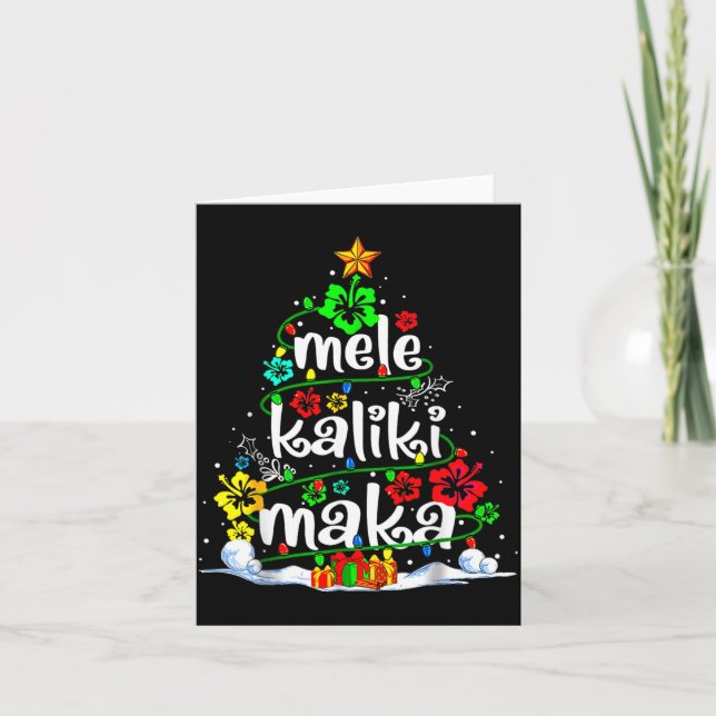 Mele Kalikimaka Trocal Christmas Hawaiian Santa Xm Kort (Framsida)