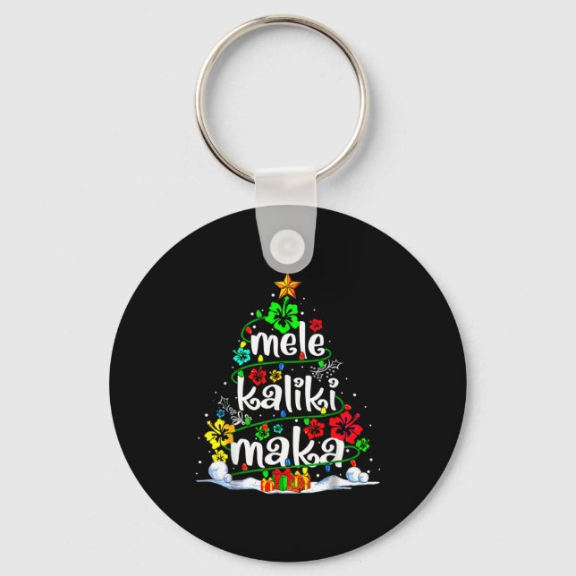 Mele Kalikimaka Trocal Christmas Hawaiian Santa Xm Nyckelring (Framsida)