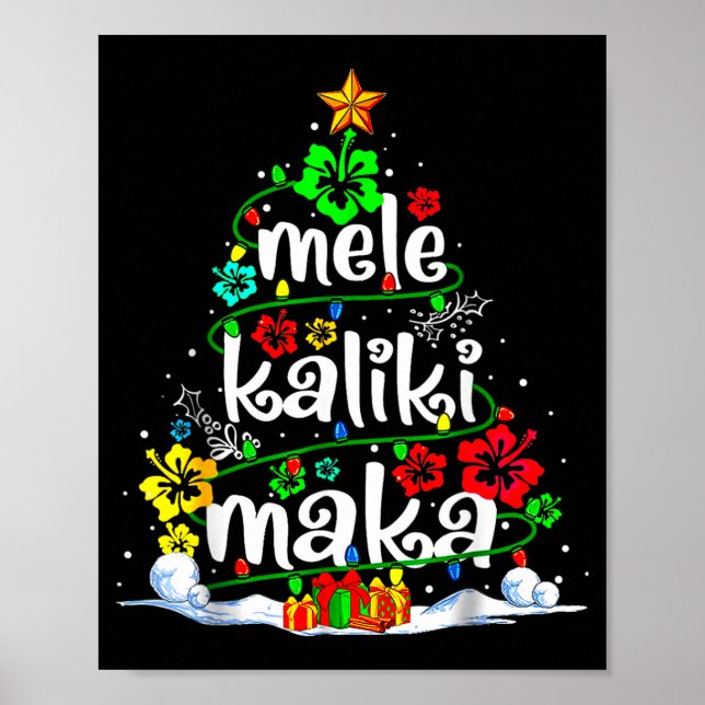 Mele Kalikimaka Trocal Christmas Hawaiian Santa Xm Poster (Framsidan)