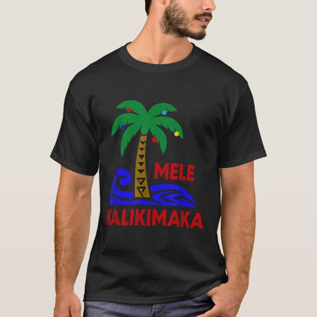 Mele Kalikimaka Trocal Holiday Palm Tree Xmas Hawa T Shirt (Framsida)
