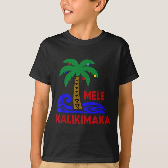 Mele Kalikimaka Trocal Holiday Palm Tree Xmas Hawa T Shirt (Framsida)