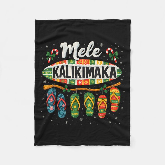 Mele Kalikimaka Trocal jul flip flop  Fleecefilt (Framsidan)