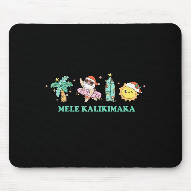 Mele Kalikimaka Trocal Palm Tree Santa Surfing Haw Musmatta (Framsidan)