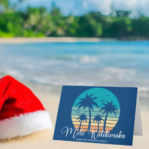 Mele Kalikimaka Tropical Beach Sunset jul Helgkort
