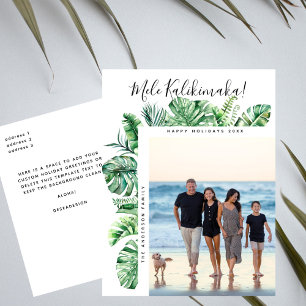 Mele Kalikimaka Tropical Botanical julfoto Helg Vykort