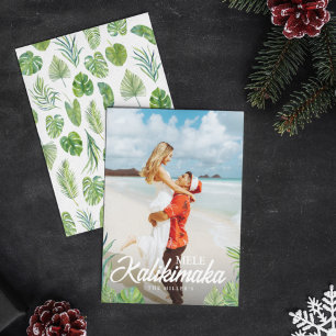 Mele Kalikimaka Tropical Handflatan jul Photo Julkort