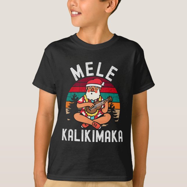 Mele Kalikimaka Tropical Hawaiian God jul T Shirt (Framsida)