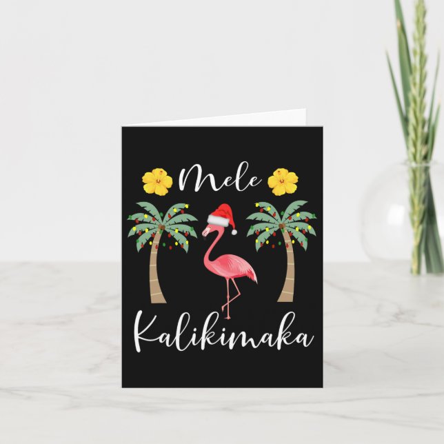 Mele Kalikimaka Tropical Hawaiian julflamin Kort (Framsida)