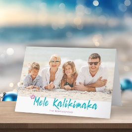 Mele Kalikimaka Tropical Hawaiian Julfoto Helgkort