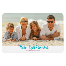 Mele Kalikimaka Tropical Hawaiian Julfoto Magnet