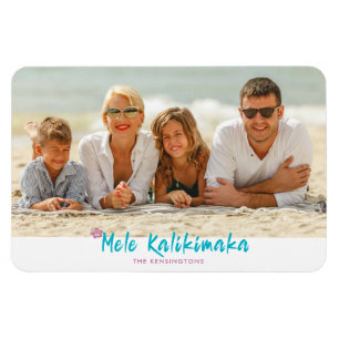 Mele Kalikimaka Tropical Hawaiian Julfoto Magnet